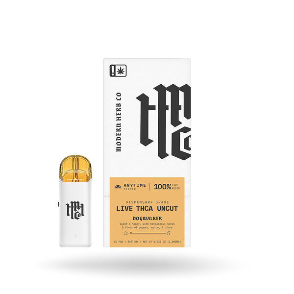 MODERN HERB THCA LIVE RESIN UNCUT POD KIT: HYBRID, DOGWALKER 1G