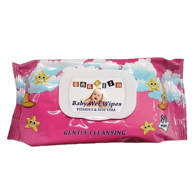 BABYISH BABY WIPES PINK - 80CT