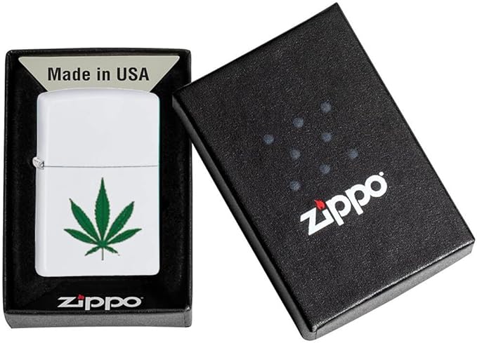 ZIPPO - 2023 LEAF WHITE MATTE, COLOR IMAGE - SINGLE