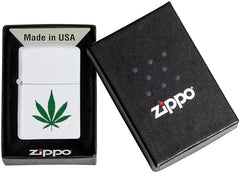 ZIPPO - 2023 LEAF WHITE MATTE, COLOR IMAGE - SINGLE