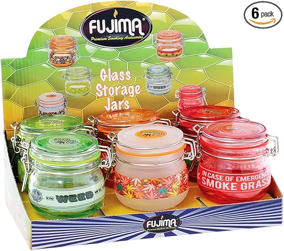 FUJIMA - GLASS STASH STORAGE JAR STYLE 2 - 150 ML - 6 COUNT