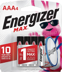 ENERGIZER MAX AAA BATTERIES (4 PACK), TRIPLE A ALKALINE BATTERIES 12 PACK