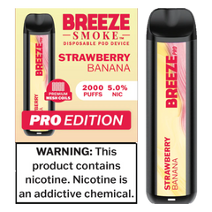 BREEZE PRO DISPOSABLE STRAWBERRY BANANA 2000 PUFF 10CT DISPLAY (LTO)