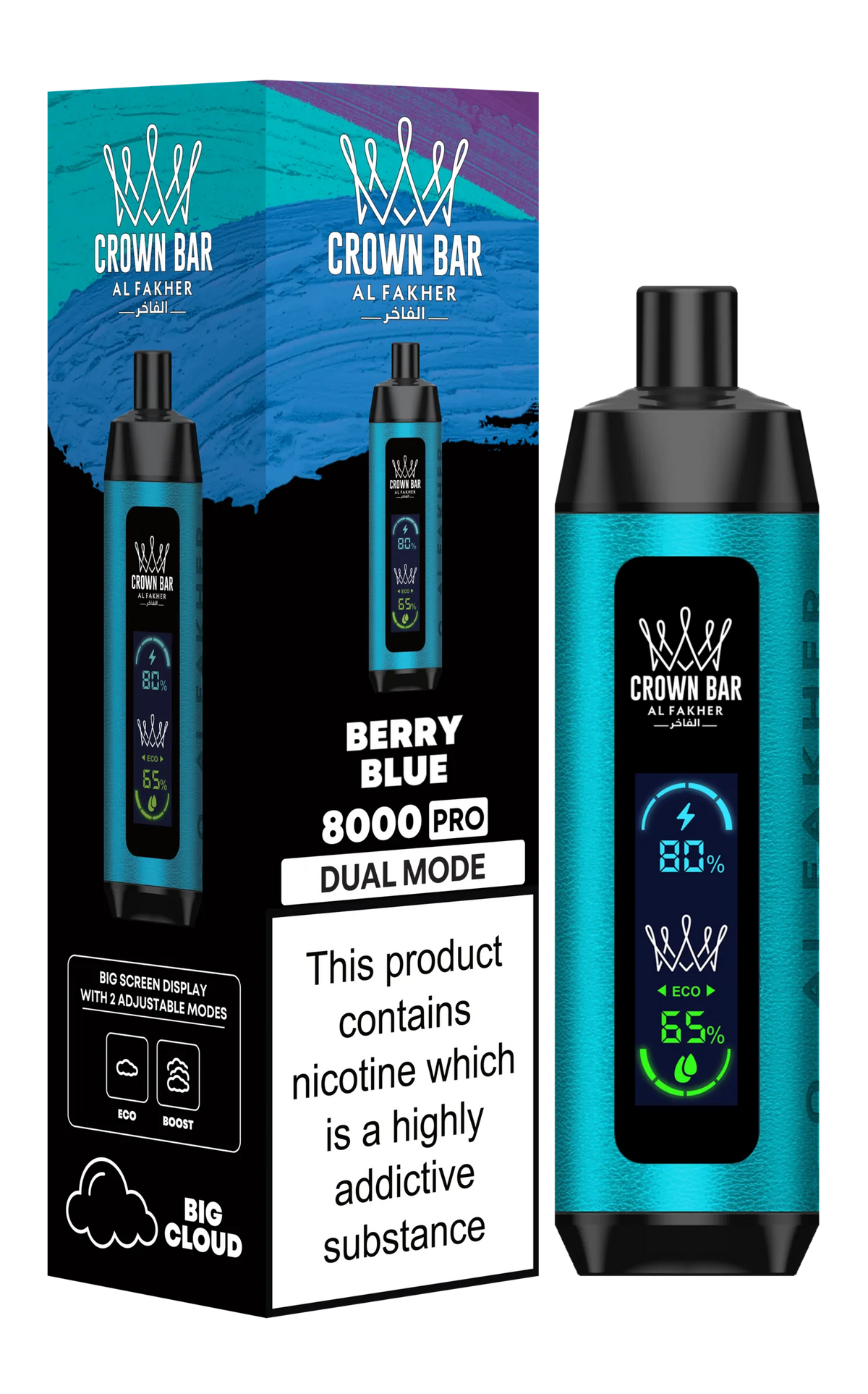 CROWN BAR 8000 PRO - BERRY BLUE