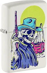 ZIPPO - WILD WEST SKELETON DESIGN WHITE MATTE - SINGLE