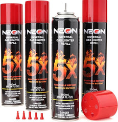 NEON - UNIVERSAL GAS LIGHTER REFILL -5X - 12PCS - 300 mL