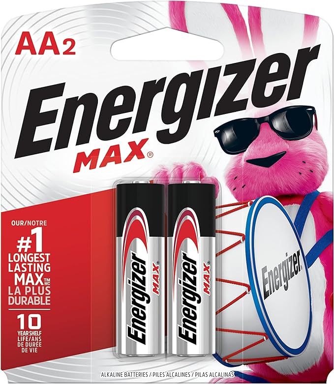 ENERGIZER MAX ALKALINE DOUBLE A BATTERIES, 2 COUNT  12 PACK