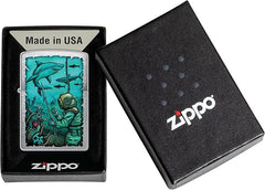 ZIPPO - SHARK NAUTICAL DESIGN BRUSHED CHROME - SINGLE