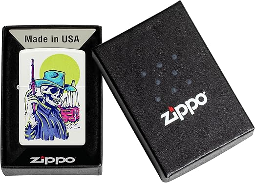 ZIPPO - WILD WEST SKELETON DESIGN WHITE MATTE - SINGLE