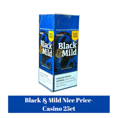 BLACK & MILD CASINO PLASTIC TIP NICE PRICE 25PK