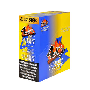 4 K'S BLACK DIAMOND CIGARILLOS 15 PACKS OF 4 BLUEBERY PINEAPLE