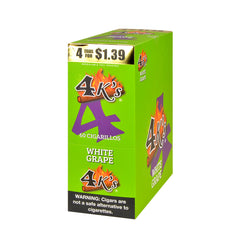4 K'S BLACK DIAMOND CIGARILLOS 15 PACKS OF 4 WHITE GRAPE
