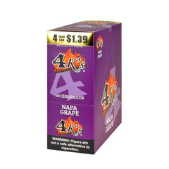 4 K'S BLACK DIAMOND CIGARILLOS 15 PACKS OF 4 NAPA GRAPE