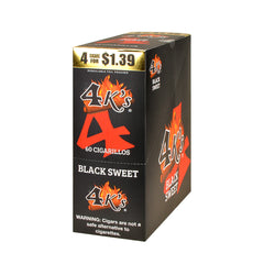 4 K'S BLACK DIAMOND CIGARILLOS 15 PACKS OF 4 BLACK SWEET