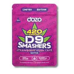 DOZO D9 SMASHER GUMMIES 420 DROP 10,000MG STRAWBERRY K CAKE