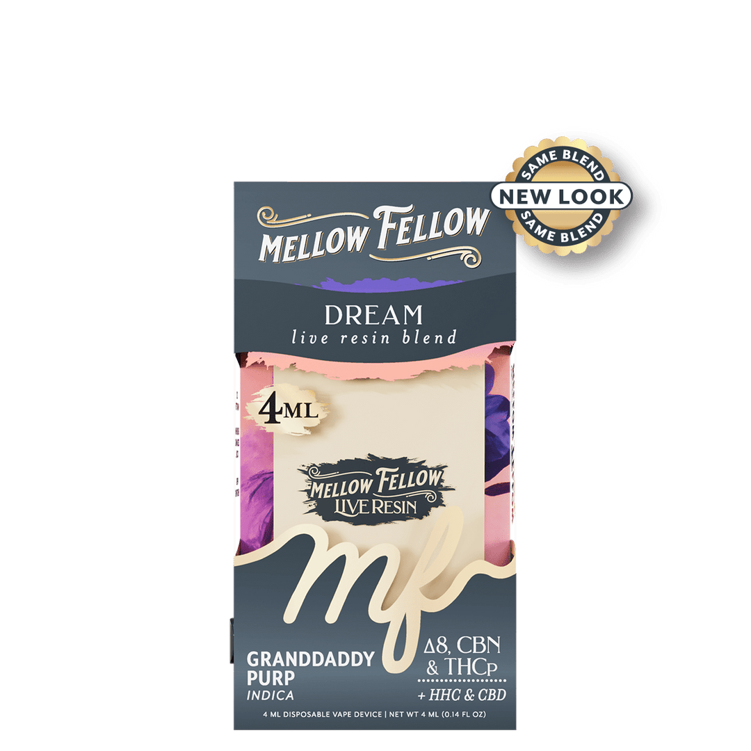 MELLOW FELLOW LIVE RESIN 4ML DISPOSABLE VAPE – GRANDDADDY PURPLE
