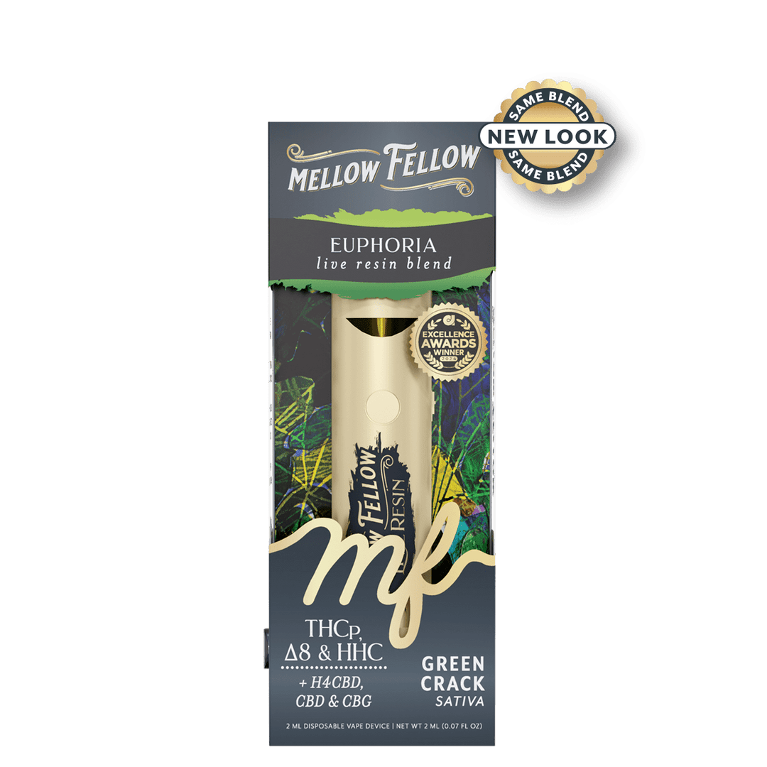 MELLOW FELLOW LIVE RESIN 2ML DISPOSABLE VAPE – GREEN CRACK