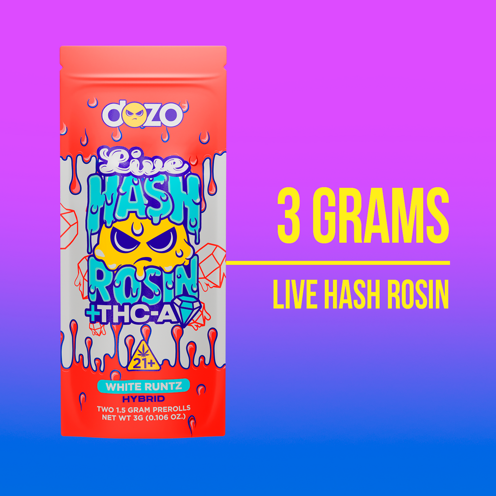 DOZO LIVE HASH ROSIN PREROLL | WHITE RUNTZ