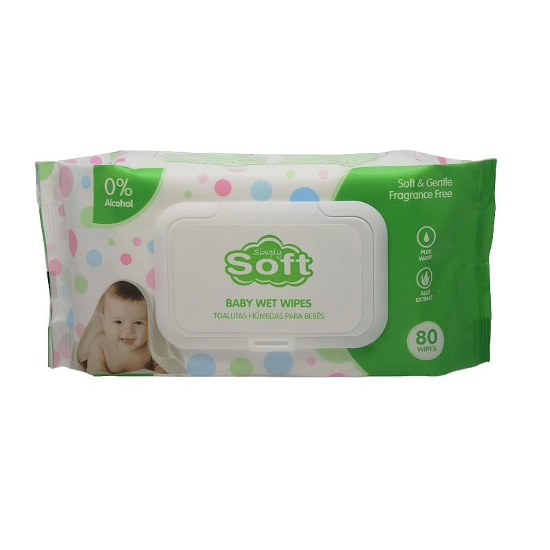 SIMPLY BABY WIPES 80CT GREEN/LI