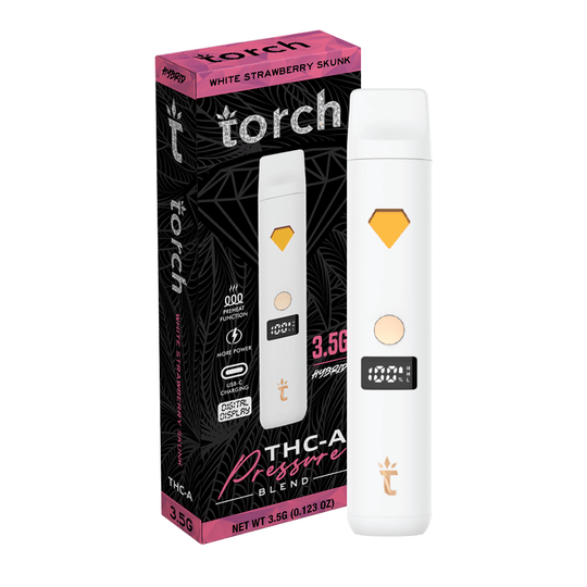 WHITE STRAWBERRY SKUNK TORCH THC-A PRESSURE BLEND DISPOSABLE 3.5G