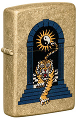 ZIPPO - TIGER TATTOO DESIGN TUMBLED BRASS - SINGLE