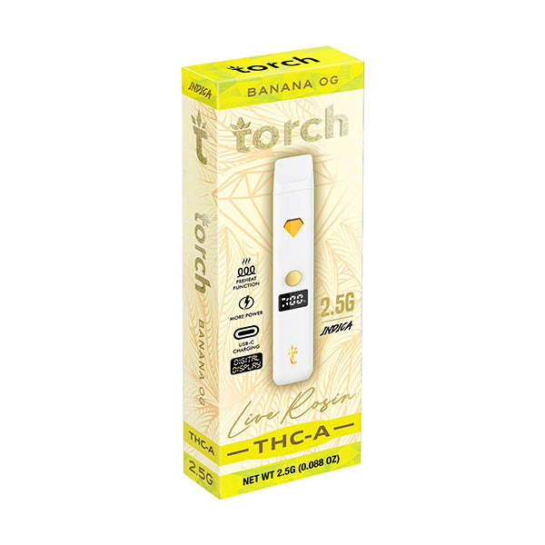 TORCH THC-A LIVE ROSIN DISPOSABLE | 2.5G BANANA OG