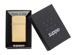 ZIPPO - SLIM POCKET LIGHTER, HIGH POLISH BRASS - SINGLE