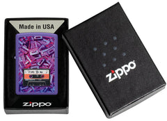 ZIPPO - CASSETTE TAPE DESIGN PURPLE MATTE - SINGLE