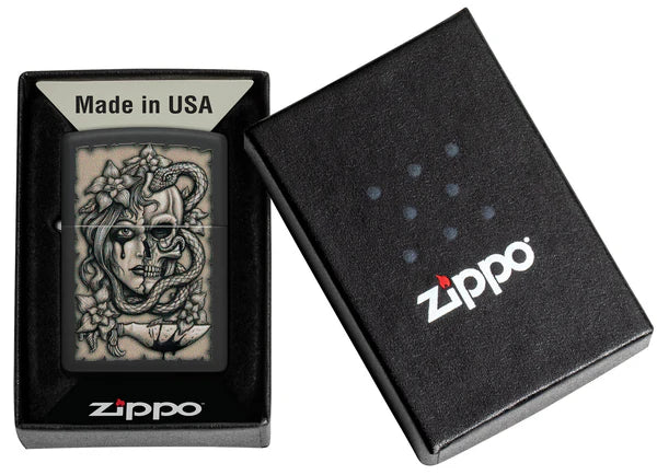 ZIPPO - GORY TATTOO DESIGN BLACK MATTE - SINGLE