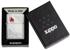 ZIPPO - 2024 HD EMBLEM BRUSHED CHROME LIGHTER, MADE IN USA - SINGLE