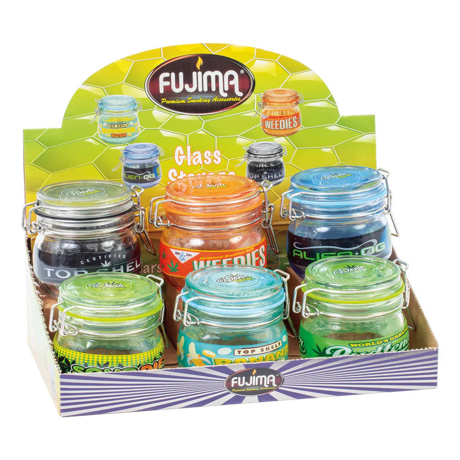 FUJIMA - 150ML GLASS JARS WITH CLASP - 6 COUNT