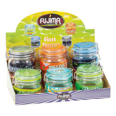 FUJIMA - 150ML GLASS JARS WITH CLASP - 6 COUNT