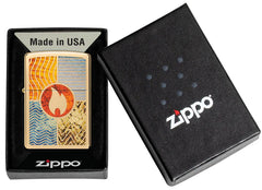 ZIPPO - 2024 254B ELEMENTS OF EARTH DESIGN, HIGH POLISH BRASS - SINGLE