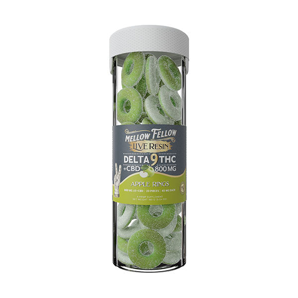 MELLOW FELLOW LIVE RESIN DELTA-9 GUMMIES | (20CT) 800MG |APPLE RING