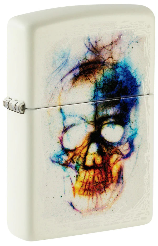 ZIPPO - SKULL PRINT DESIGN GLOW IN THE DARK MATTE - SINGLE
