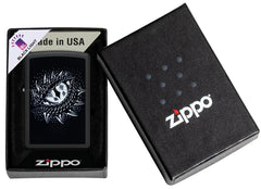 ZIPPO - BLACK LIGHT DRAGON EYE DESIGN BLACK MATTE - SINGLE