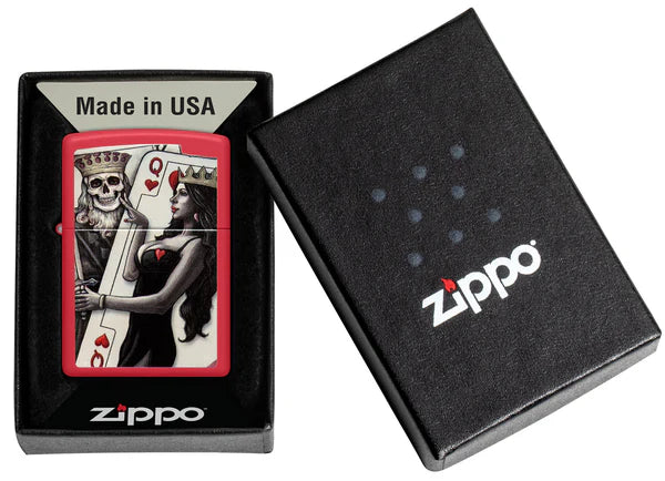 ZIPPO - 2024 SKULL KING QUEEN BEAUTY, RED MATTE - SINGLE