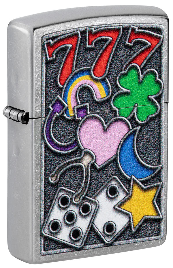 ZIPPO - ALL LUCK DESIGN STREET CHROME - SINGLE