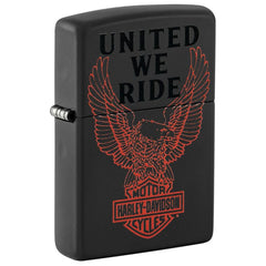 ZIPPO - 2024 BLACK MATTE LIGHTER, HARLEY DAVIDSON HD LOGO - SINGLE