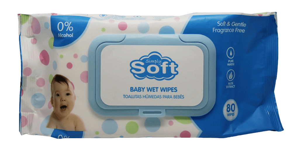 SIMPLY BABY WIPES 80CT BLUE/LID