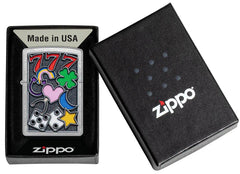 ZIPPO - ALL LUCK DESIGN STREET CHROME - SINGLE