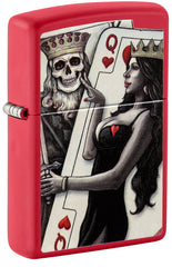ZIPPO - 2024 SKULL KING QUEEN BEAUTY, RED MATTE - SINGLE