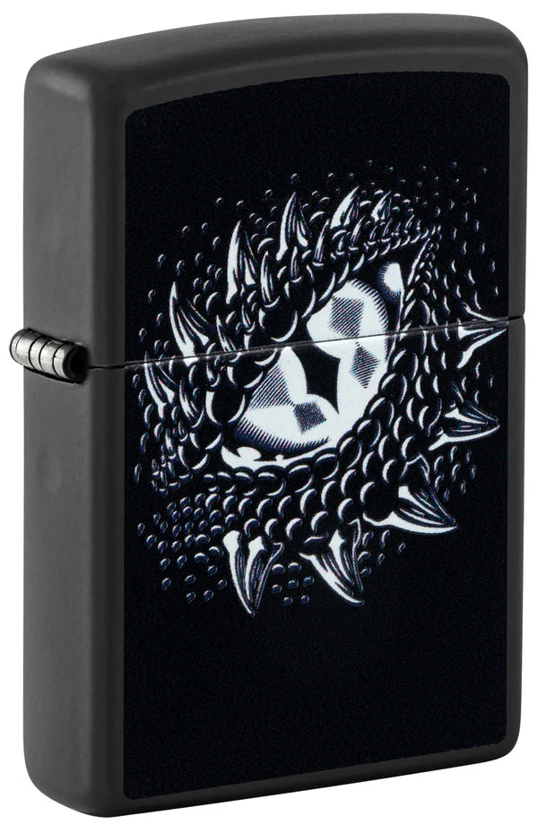 ZIPPO - BLACK LIGHT DRAGON EYE DESIGN BLACK MATTE - SINGLE